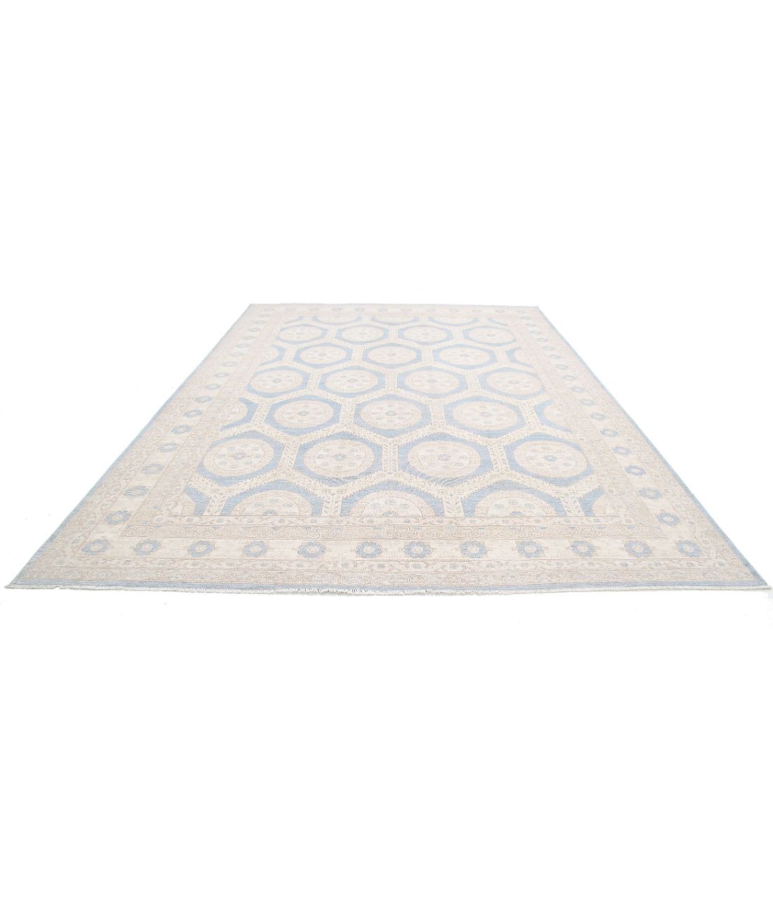 Khotan 9'7'' X 13'6'' Hand-Knotted Wool Rug 9'7'' x 13'6'' (288 X 405) / Grey / Ivory