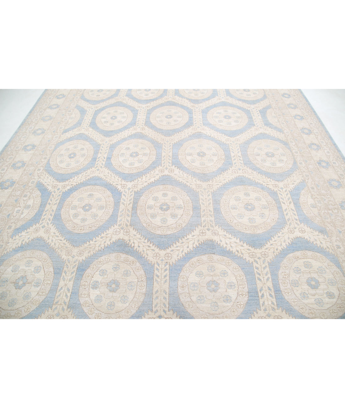 Khotan 9'7'' X 13'6'' Hand-Knotted Wool Rug 9'7'' x 13'6'' (288 X 405) / Grey / Ivory