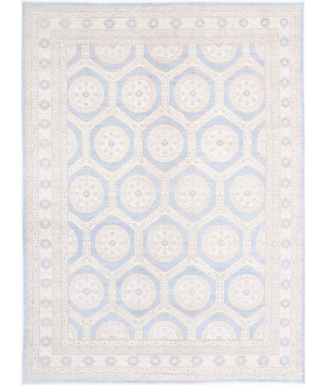 Khotan 9'7'' X 13'6'' Hand-Knotted Wool Rug 9'7'' x 13'6'' (288 X 405) / Grey / Ivory