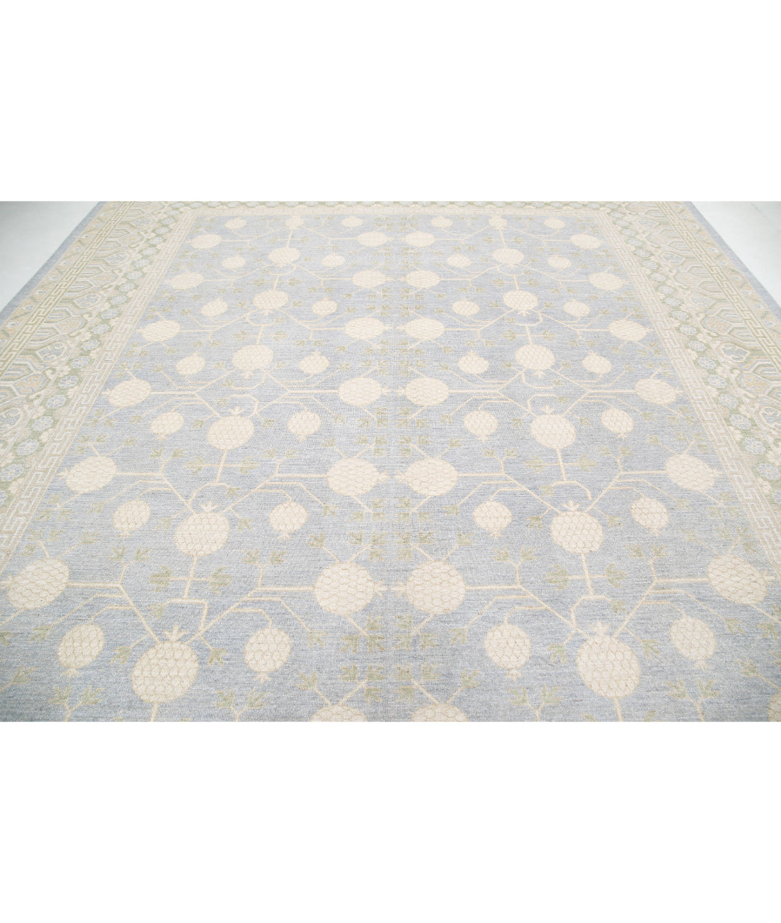 Khotan 11'10'' X 14'0'' Hand-Knotted Wool Rug 11'10'' x 14'0'' (355 X 420) / Grey / Ivory