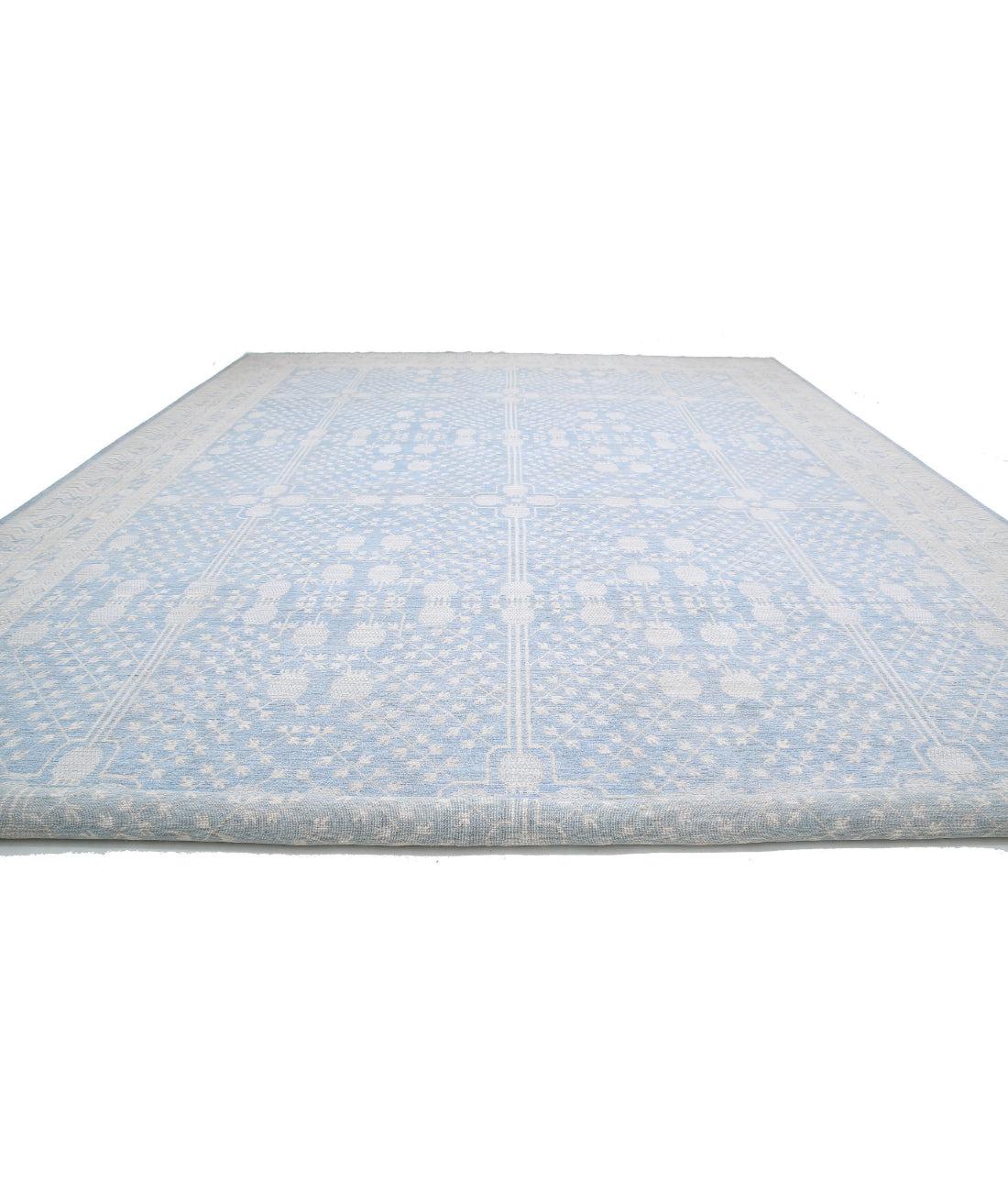 Khotan 17'5'' X 25'3'' Hand-Knotted Wool Rug 17'5'' x 25'3'' (523 X 758) / Blue / Ivory