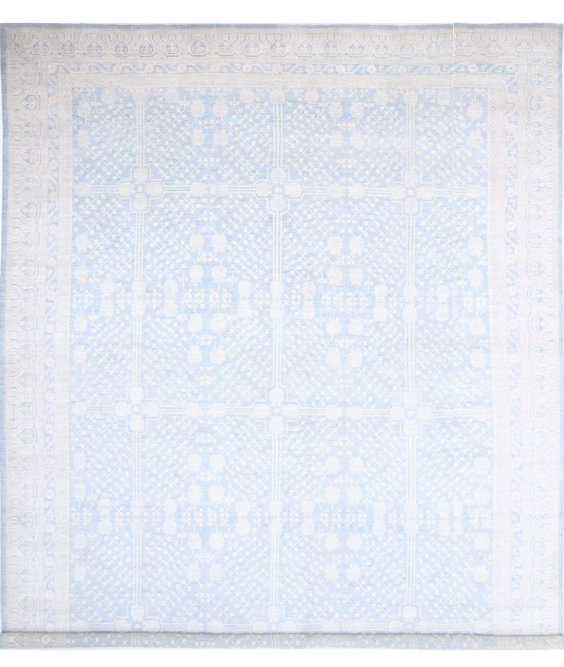 Khotan 17'5'' X 25'3'' Hand-Knotted Wool Rug 17'5'' x 25'3'' (523 X 758) / Blue / Ivory