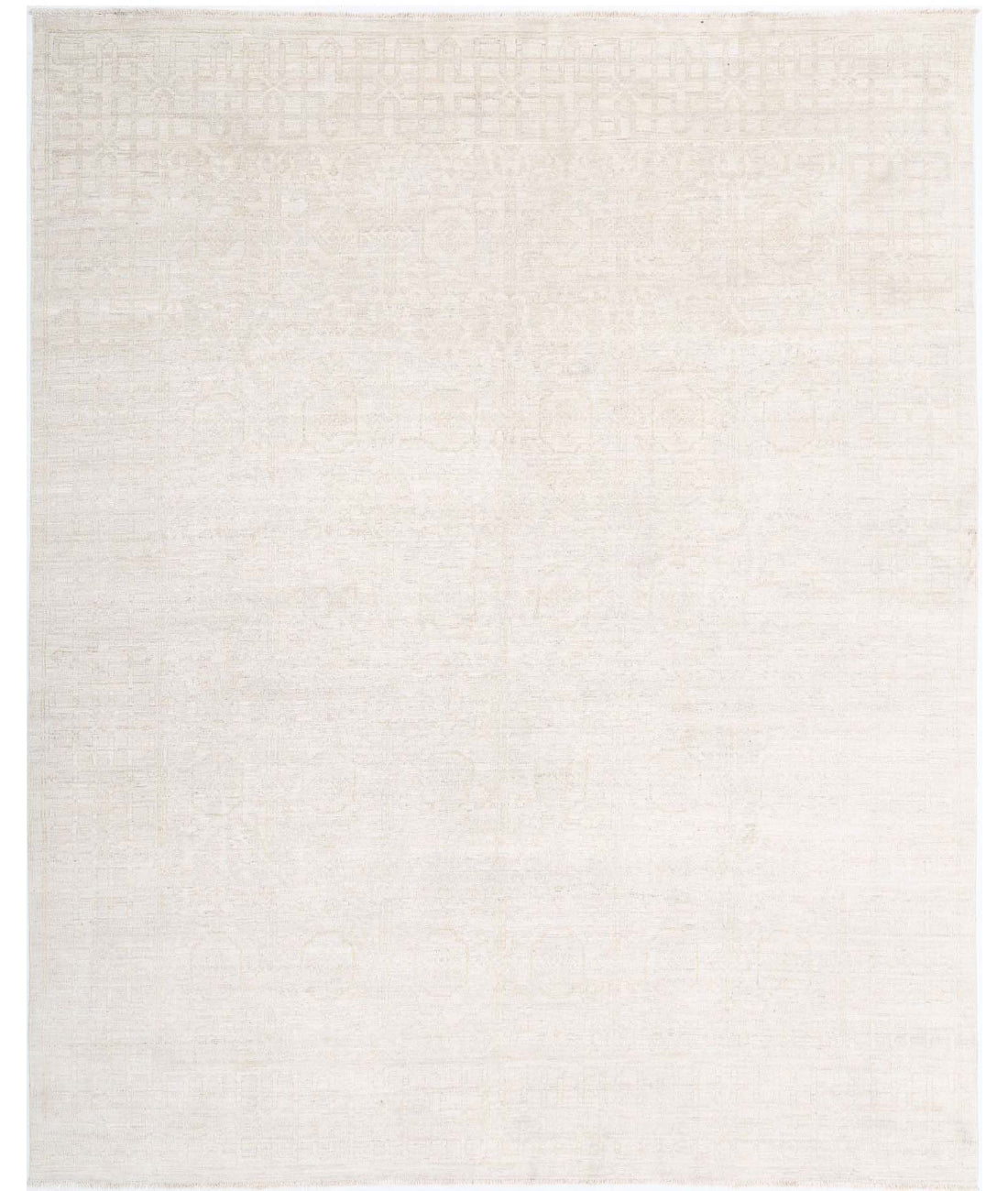 Khotan 8'0'' X 9'9'' Hand-Knotted Wool Rug 8'0'' x 9'9'' (240 X 293) / Ivory / Grey