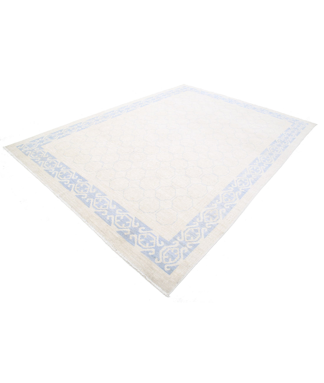 Khotan 8'5'' X 11'5'' Hand-Knotted Wool Rug 8'5'' x 11'5'' (253 X 343) / Ivory / Blue