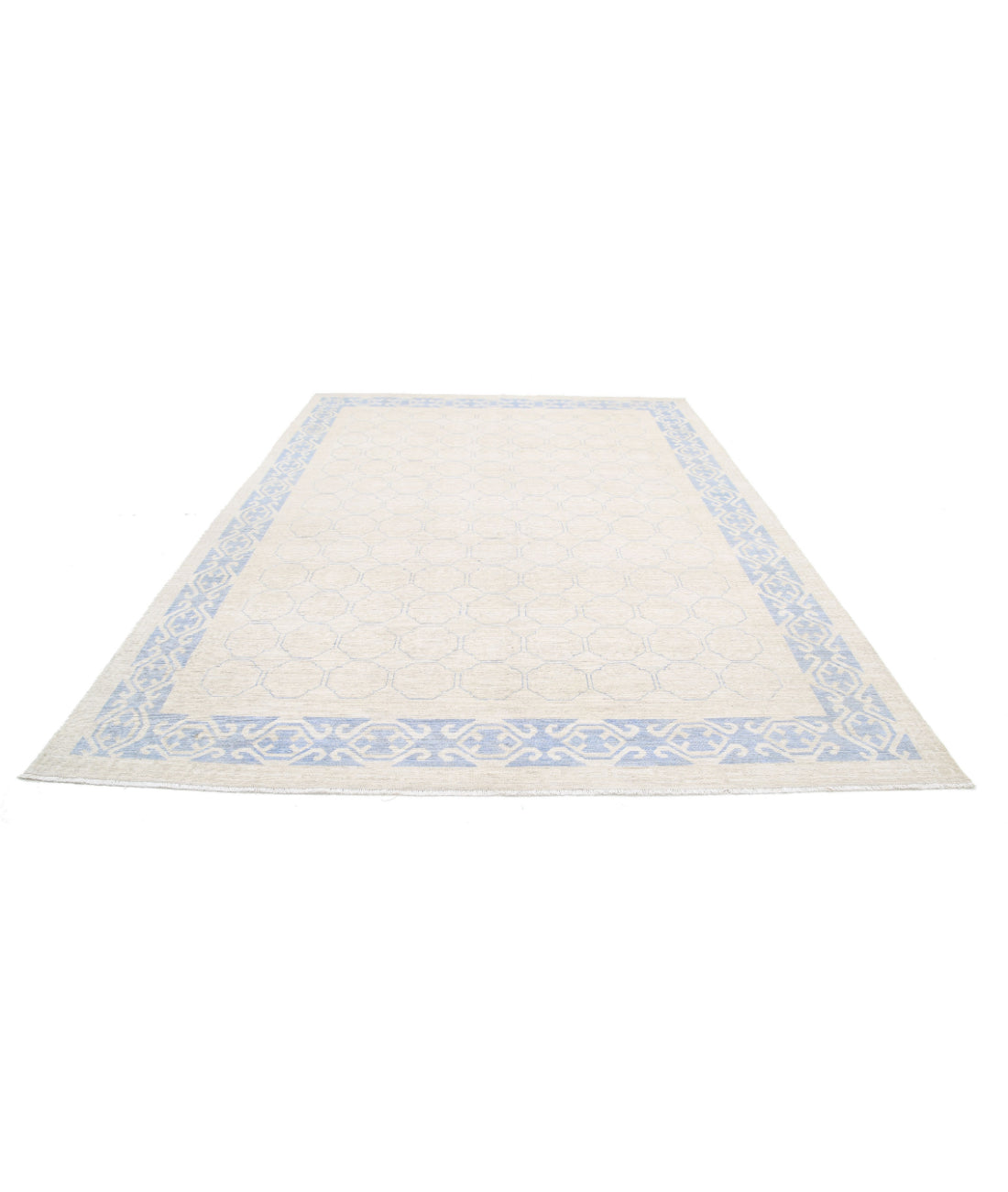 Khotan 8'5'' X 11'5'' Hand-Knotted Wool Rug 8'5'' x 11'5'' (253 X 343) / Ivory / Blue