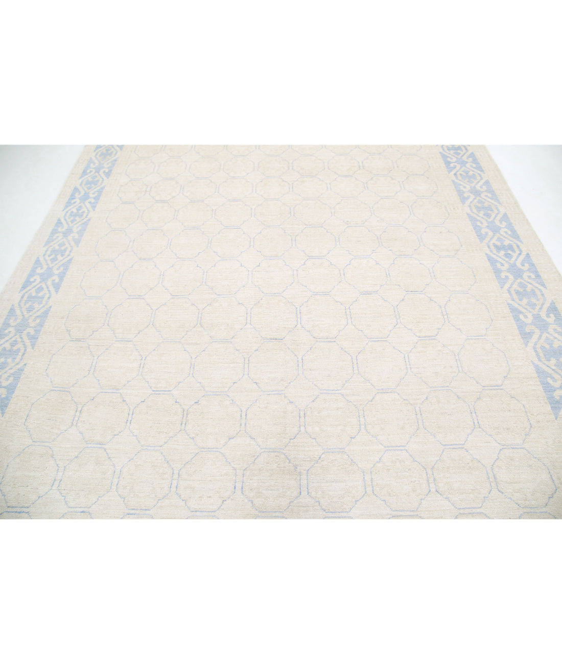 Khotan 8'5'' X 11'5'' Hand-Knotted Wool Rug 8'5'' x 11'5'' (253 X 343) / Ivory / Blue