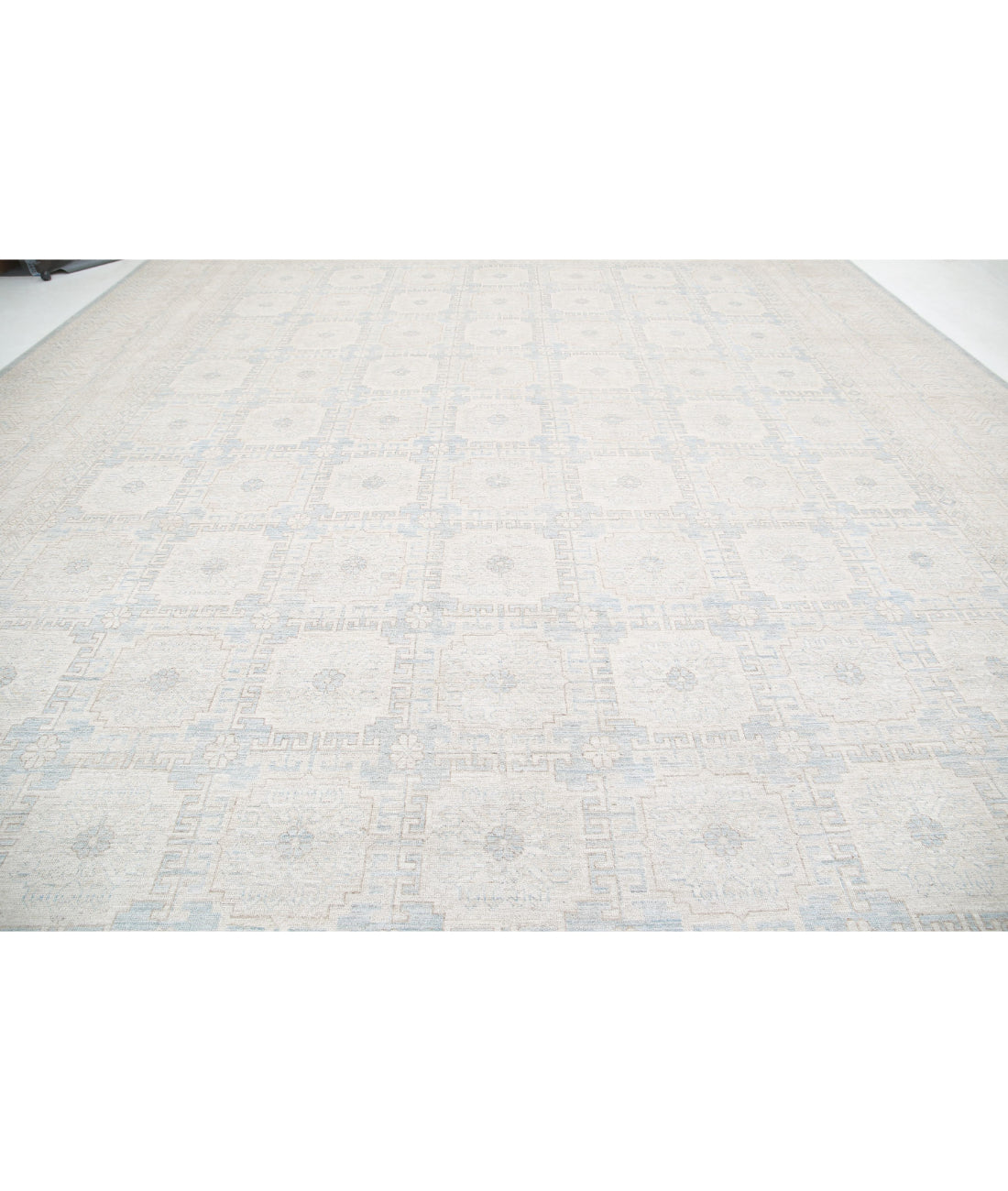 Khotan 16'1'' X 24'1'' Hand-Knotted Wool Rug 16'1'' x 24'1'' (483 X 723) / Grey / Ivory