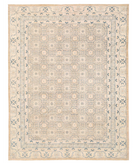 Hand Knotted Khotan Wool Rug 9' 3" X 12' 2" 9' 3" X 12' 2" (282 X 371) / Taupe / Blue