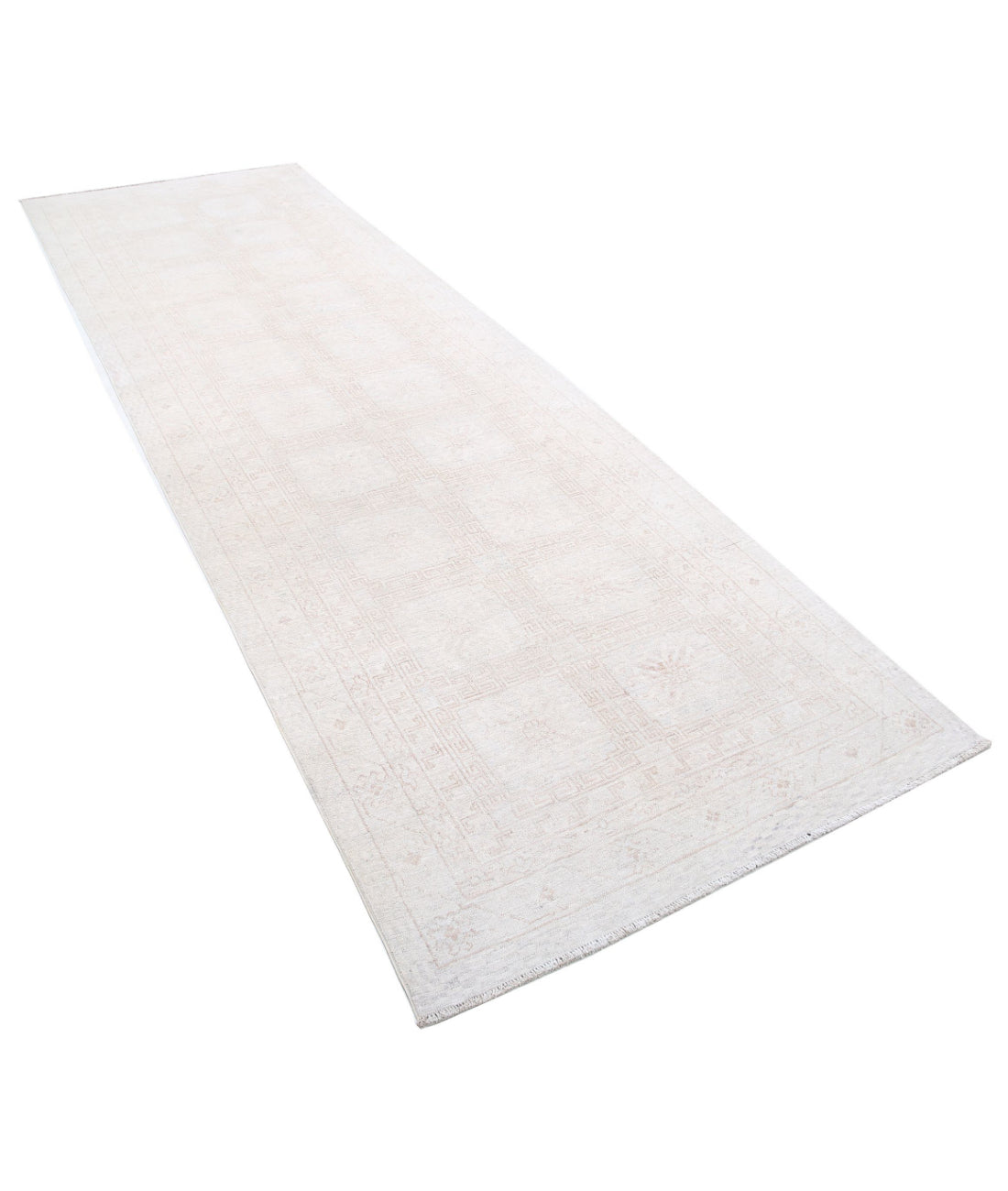 Khotan 3'10'' X 11'10'' Hand-Knotted Wool Rug 3'10'' x 11'10'' (115 X 355) / Ivory / Taupe