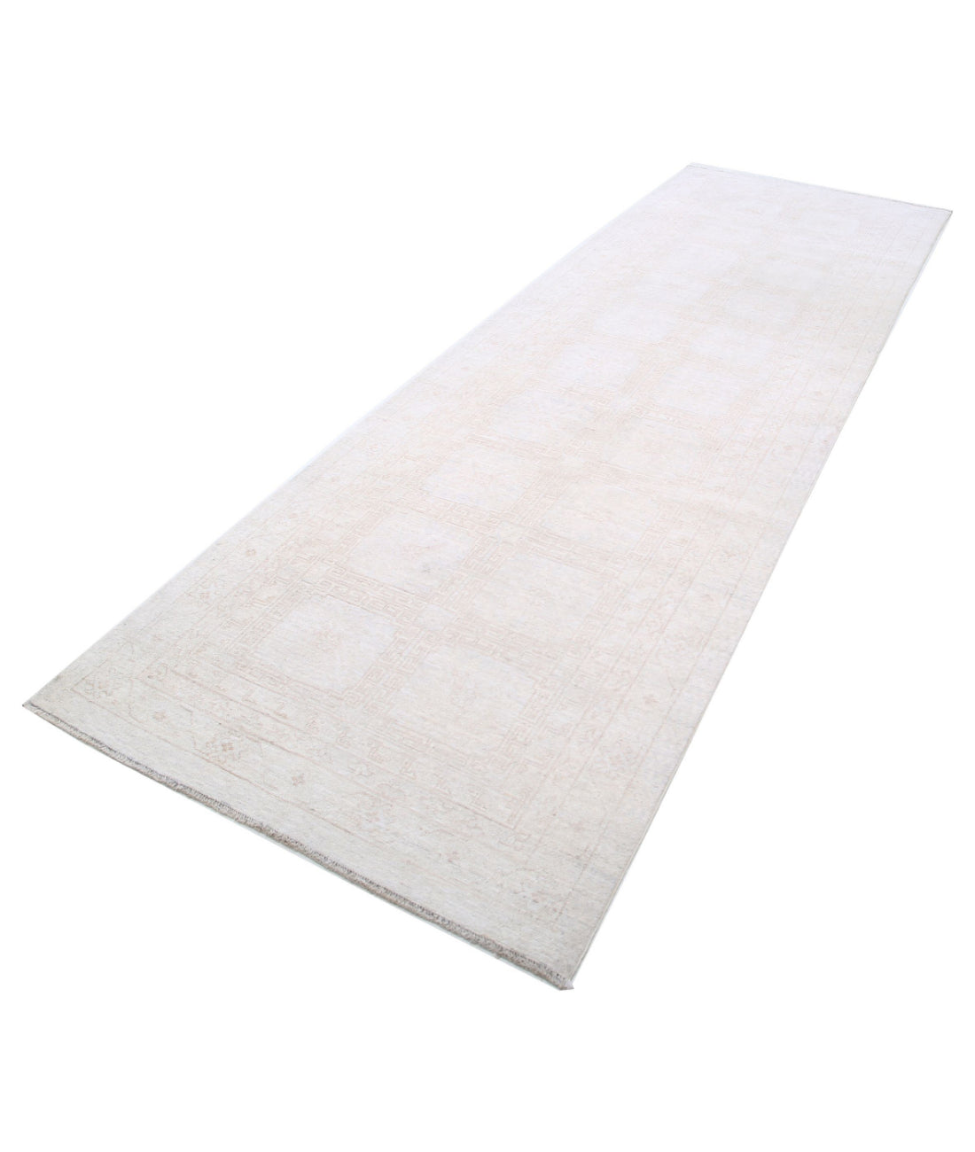 Khotan 3'10'' X 11'10'' Hand-Knotted Wool Rug 3'10'' x 11'10'' (115 X 355) / Ivory / Taupe