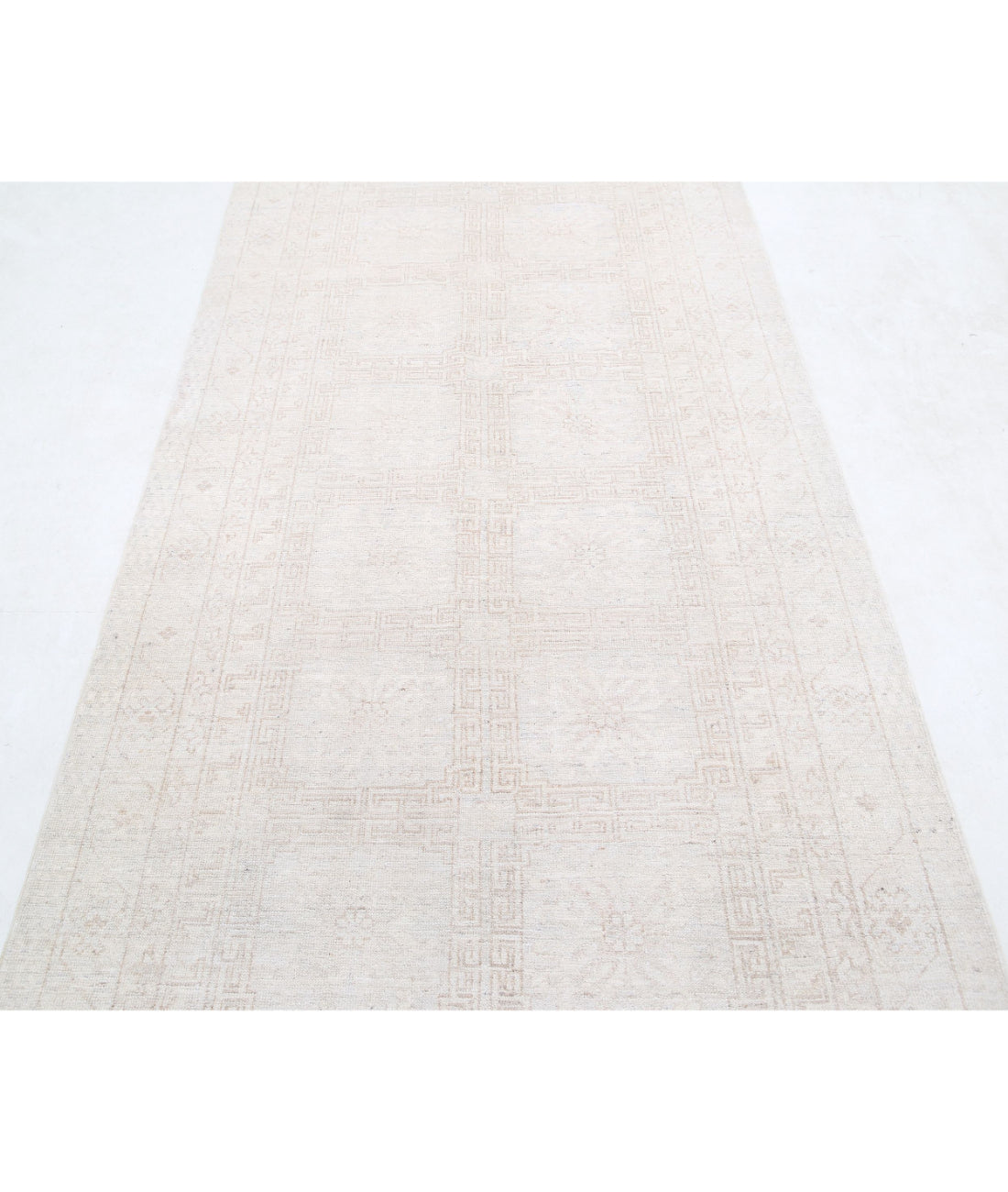 Khotan 3'10'' X 11'10'' Hand-Knotted Wool Rug 3'10'' x 11'10'' (115 X 355) / Ivory / Taupe