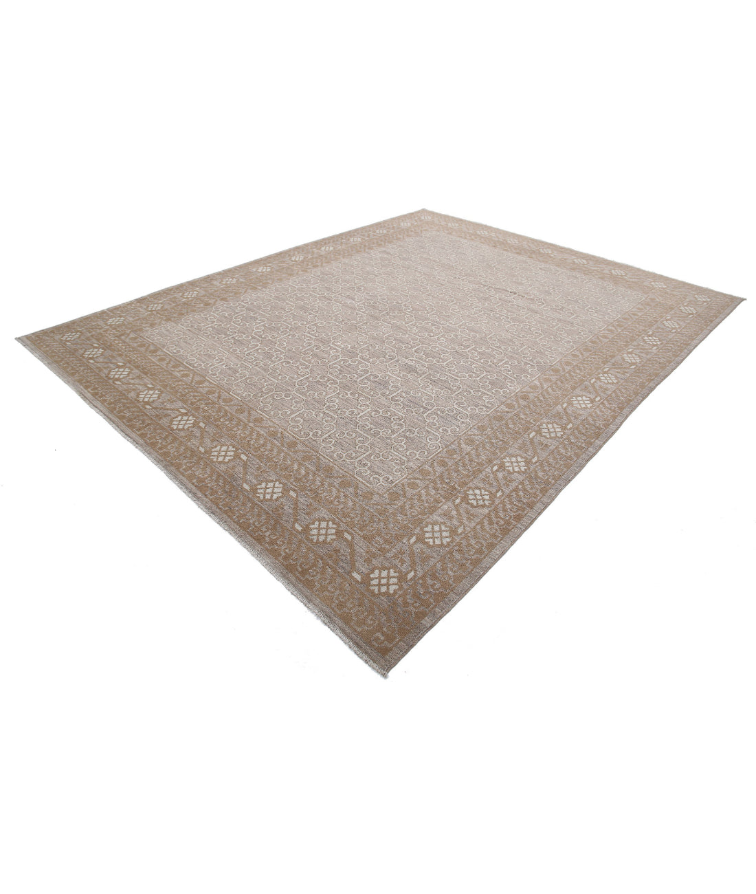 Khotan 9'0'' X 11'7'' Hand-Knotted Wool Rug 9'0'' x 11'7'' (270 X 348) / Grey / Brown