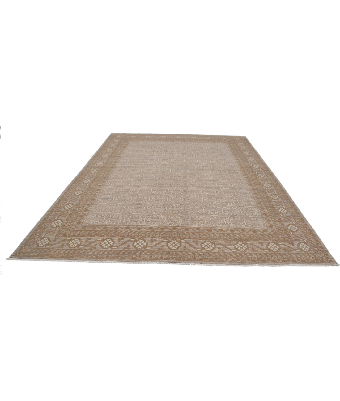 Khotan 9'0'' X 11'7'' Hand-Knotted Wool Rug 9'0'' x 11'7'' (270 X 348) / Grey / Brown