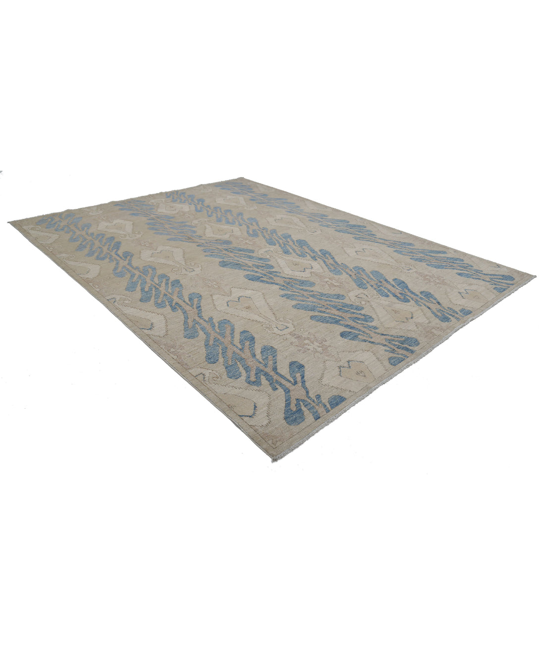 Artemix 8'10'' X 11'6'' Hand-Knotted Wool Rug 8'10'' x 11'6'' (265 X 345) / Taupe / Blue