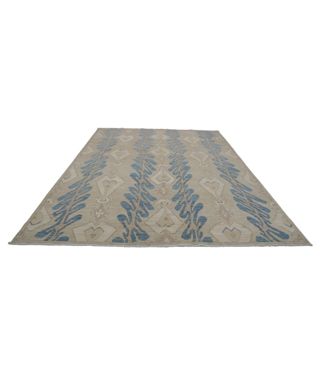 Artemix 8'10'' X 11'6'' Hand-Knotted Wool Rug 8'10'' x 11'6'' (265 X 345) / Taupe / Blue