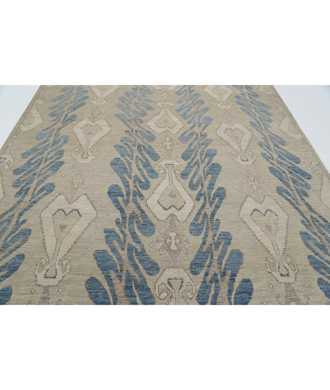 Artemix 8'10'' X 11'6'' Hand-Knotted Wool Rug 8'10'' x 11'6'' (265 X 345) / Taupe / Blue