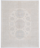 Hand Knotted Khotan Wool Rug 8' 1" X 9' 10" 8' 1" X 9' 10" (246 X 300) / Ivory / Grey
