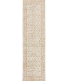 Hand Knotted Khotan Wool Rug 3' 0" X 10' 3" 3' 0" X 10' 3" (91 X 312) / Ivory / Ivory