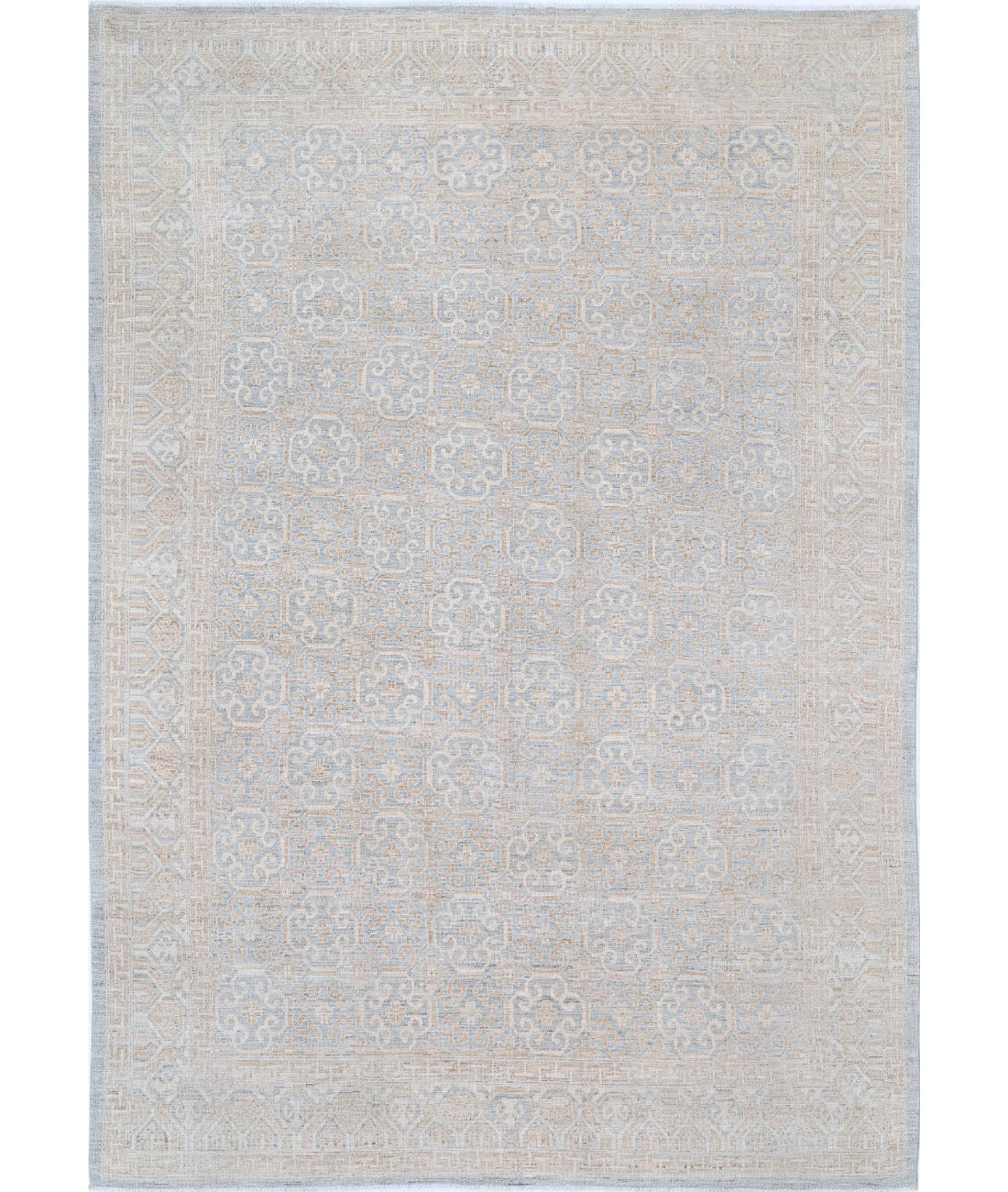 Khotan 8'7'' X 12'5'' Hand-Knotted Wool Rug 8'7'' x 12'5'' (258 X 373) / Grey / Ivory