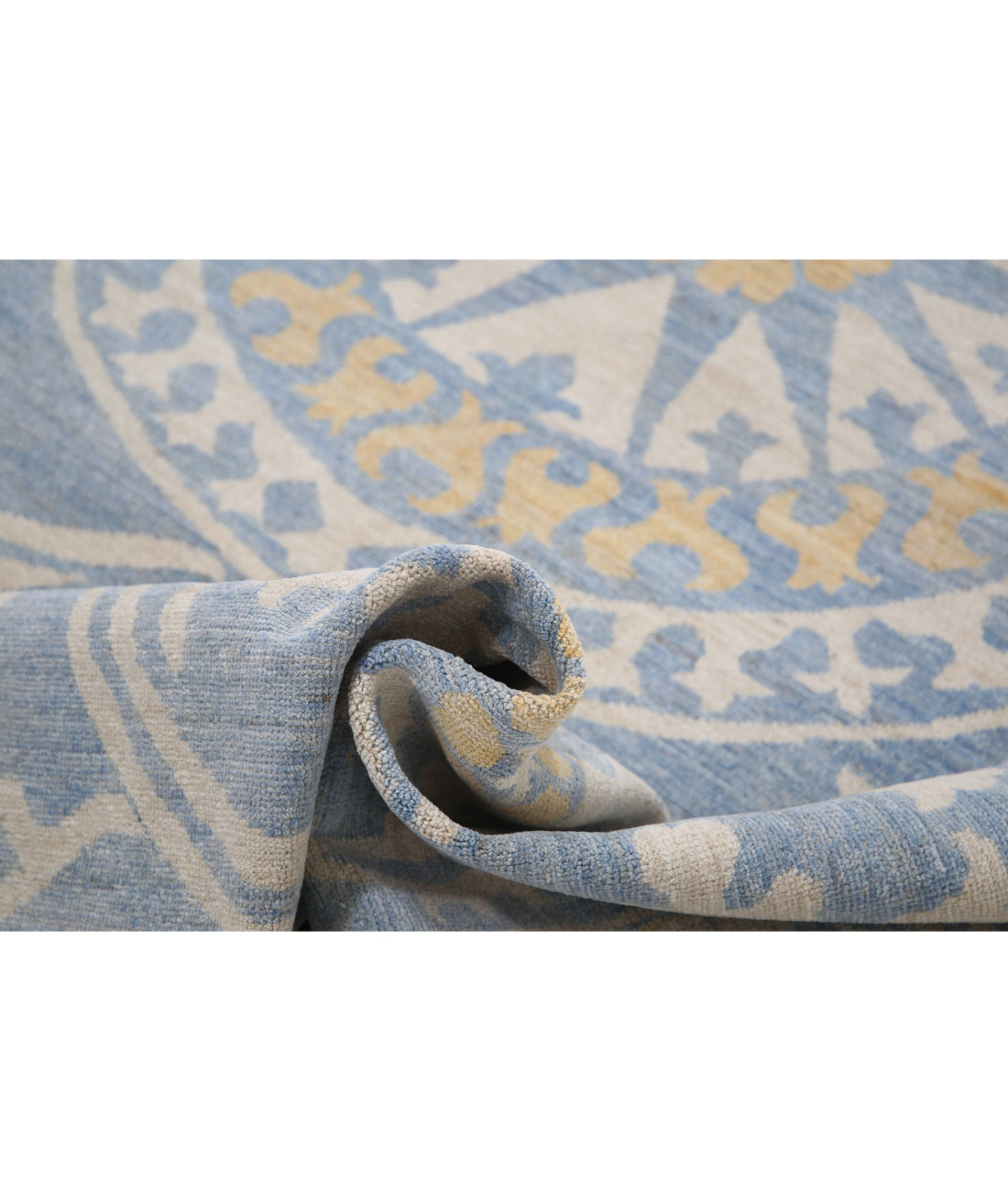 Khotan 8'10'' X 11'10'' Hand-Knotted Wool Rug 8'10'' x 11'10'' (265 X 355) / Blue / Ivory