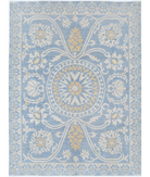 Khotan 8'10'' X 11'10'' Hand-Knotted Wool Rug 8'10'' x 11'10'' (265 X 355) / Blue / Ivory