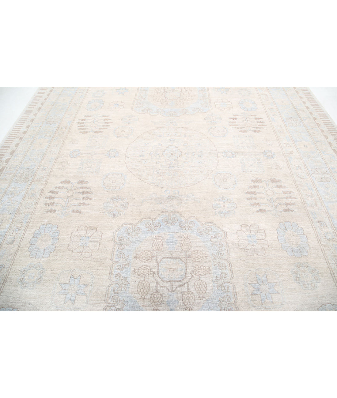 Khotan 9'10'' X 13'7'' Hand-Knotted Wool Rug 9'10'' x 13'7'' (295 X 408) / Ivory / Taupe