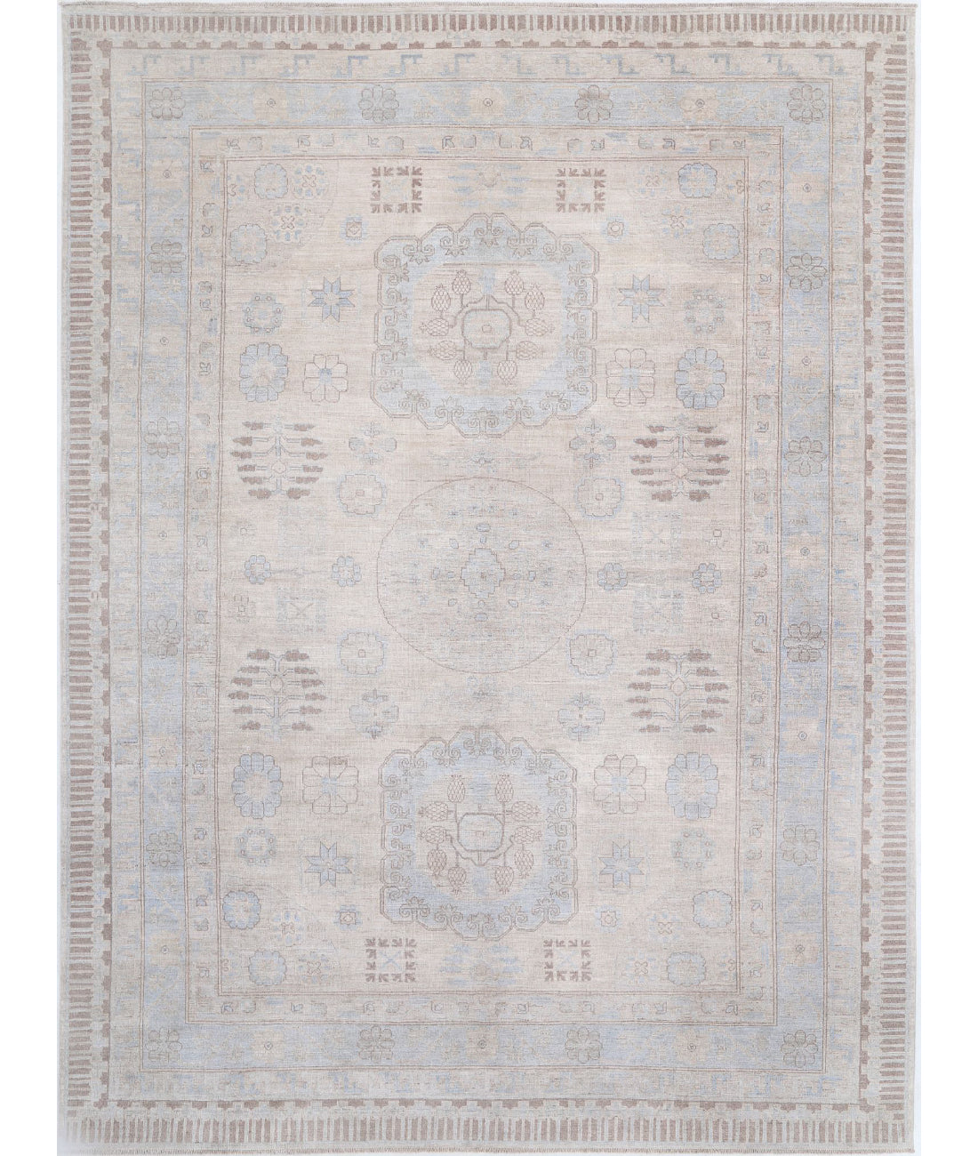 Khotan 9'10'' X 13'7'' Hand-Knotted Wool Rug 9'10'' x 13'7'' (295 X 408) / Ivory / Taupe