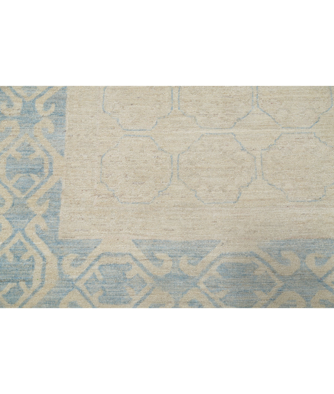 Khotan 8'8'' X 11'6'' Hand-Knotted Wool Rug 8'8'' x 11'6'' (260 X 345) / Ivory / Blue