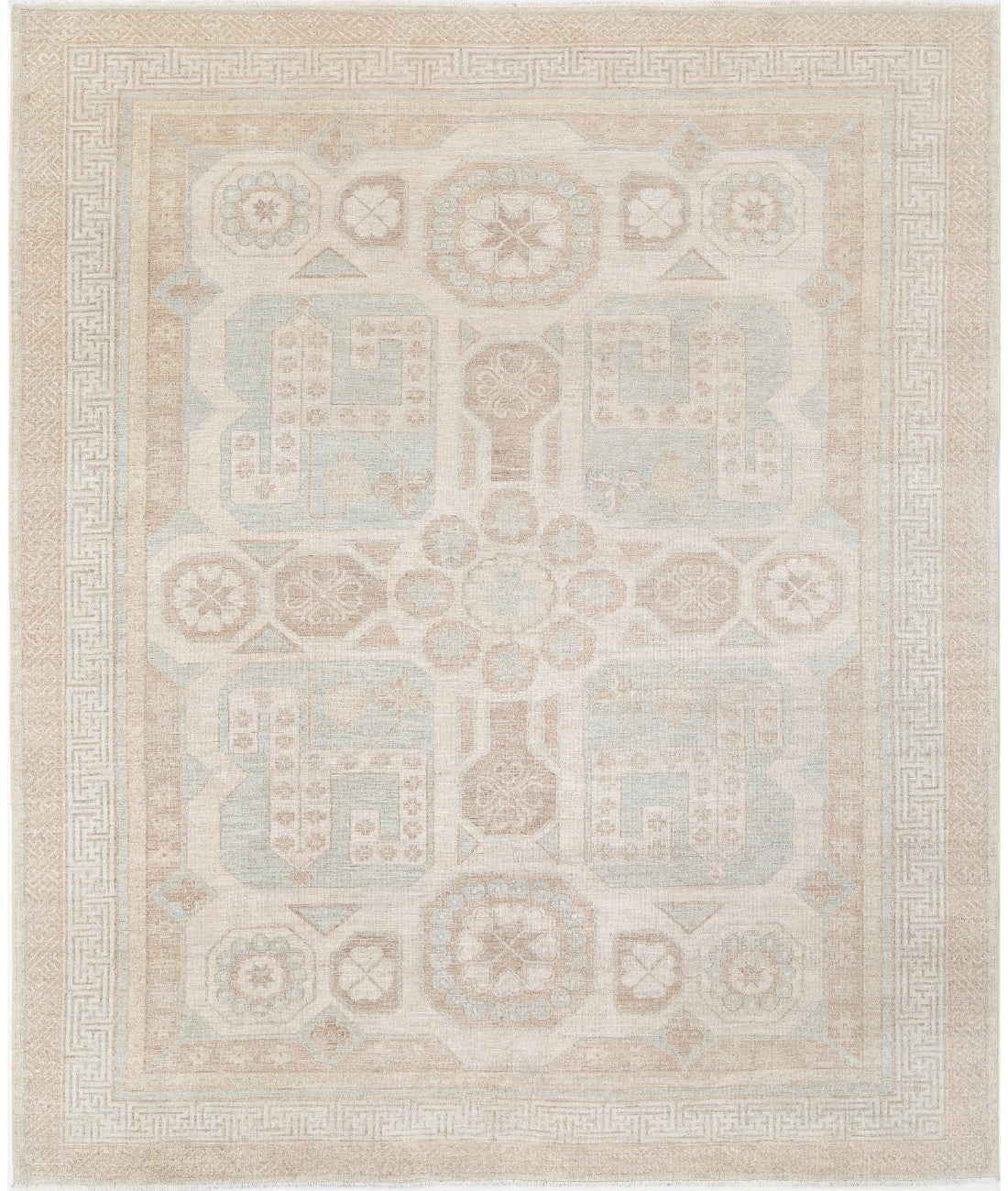 Khotan 9'1'' X 10'11'' Hand-Knotted Wool Rug 9'1'' x 10'11'' (273 X 328) / Ivory / Taupe