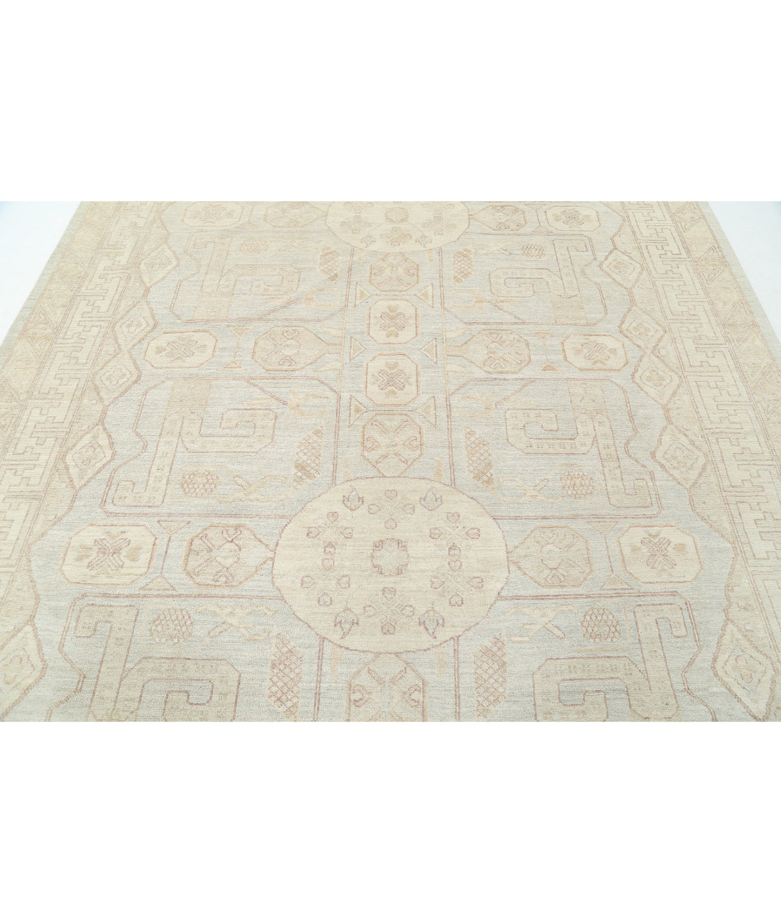 Khotan 8'2'' X 9'5'' Hand-Knotted Wool Rug 8'2'' x 9'5'' (245 X 283) / Blue / Ivory