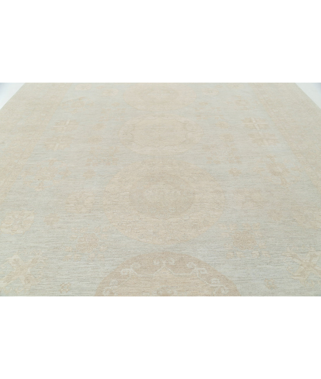 Khotan 11'8'' X 17'11'' Hand-Knotted Wool Rug 11'8'' x 17'11'' (350 X 538) / Blue / Ivory