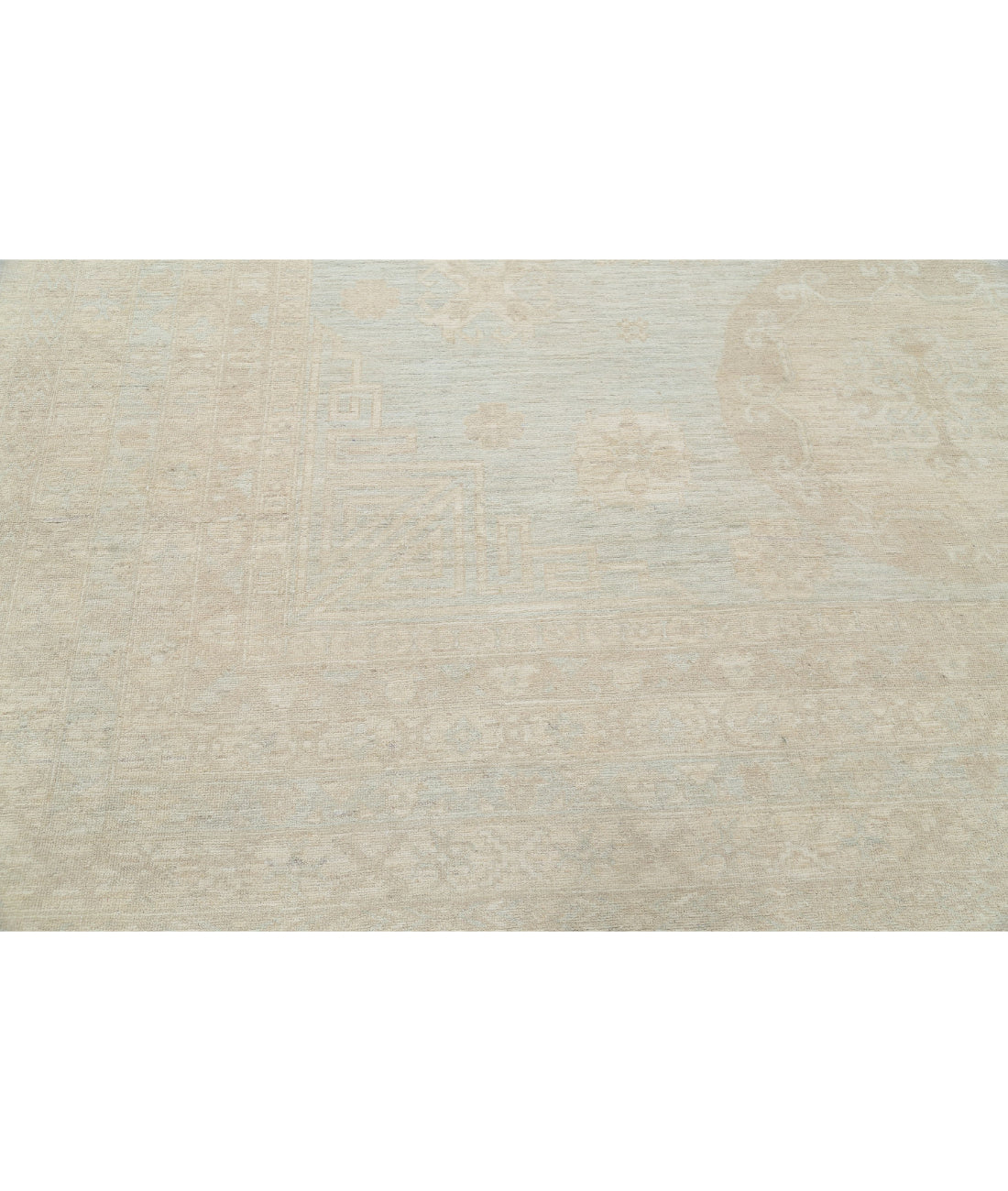 Khotan 11'8'' X 17'11'' Hand-Knotted Wool Rug 11'8'' x 17'11'' (350 X 538) / Blue / Ivory