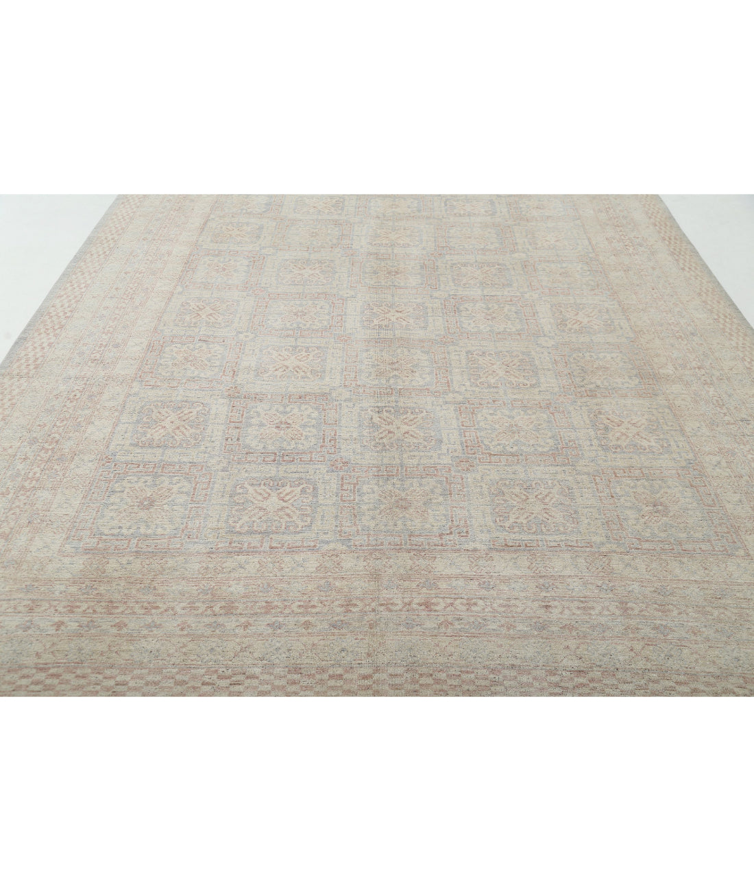 Khotan 8'6'' X 11'9'' Hand-Knotted Wool Rug 8'6'' x 11'9'' (255 X 353) / Grey / Ivory