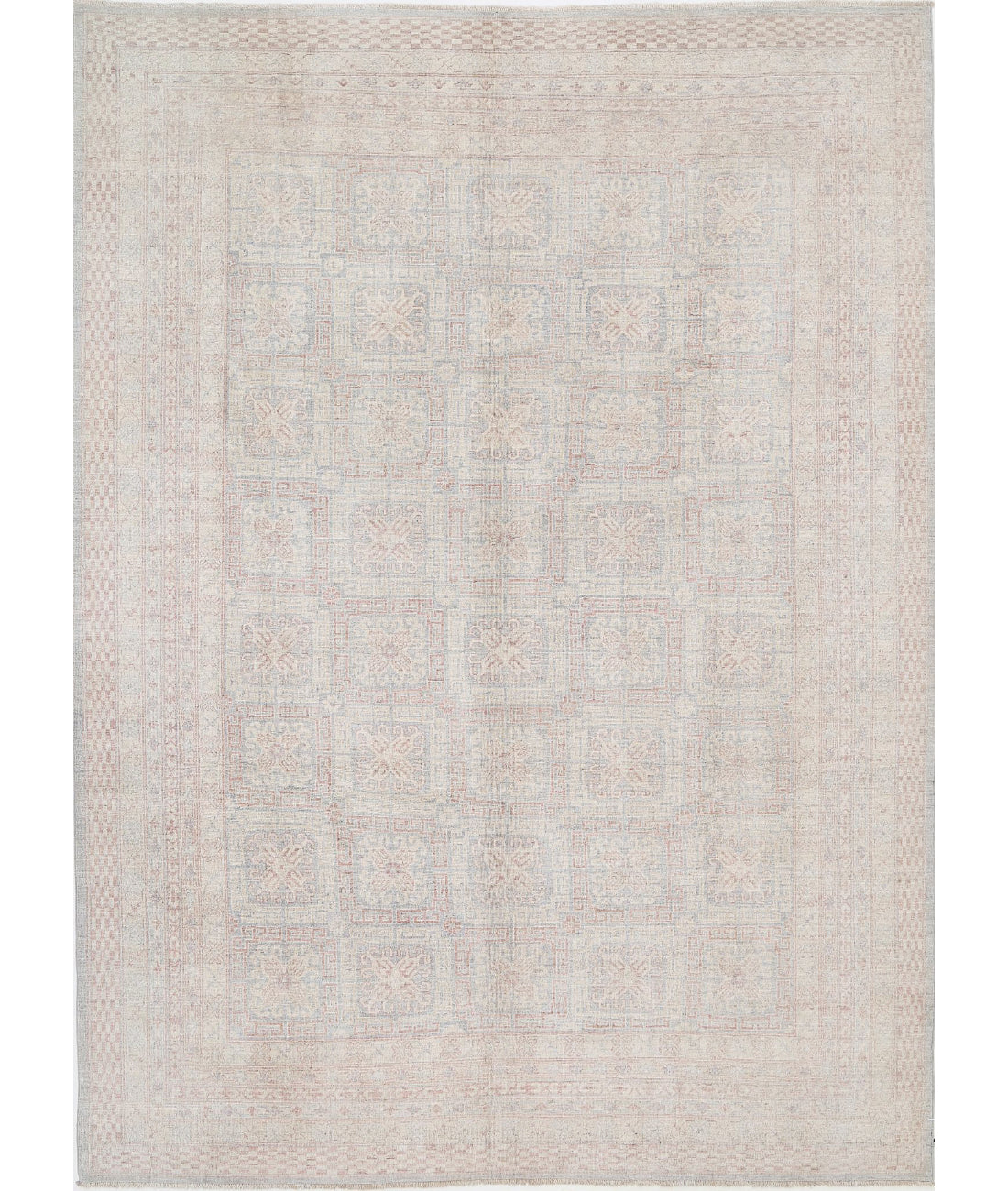 Khotan 8'6'' X 11'9'' Hand-Knotted Wool Rug 8'6'' x 11'9'' (255 X 353) / Grey / Ivory