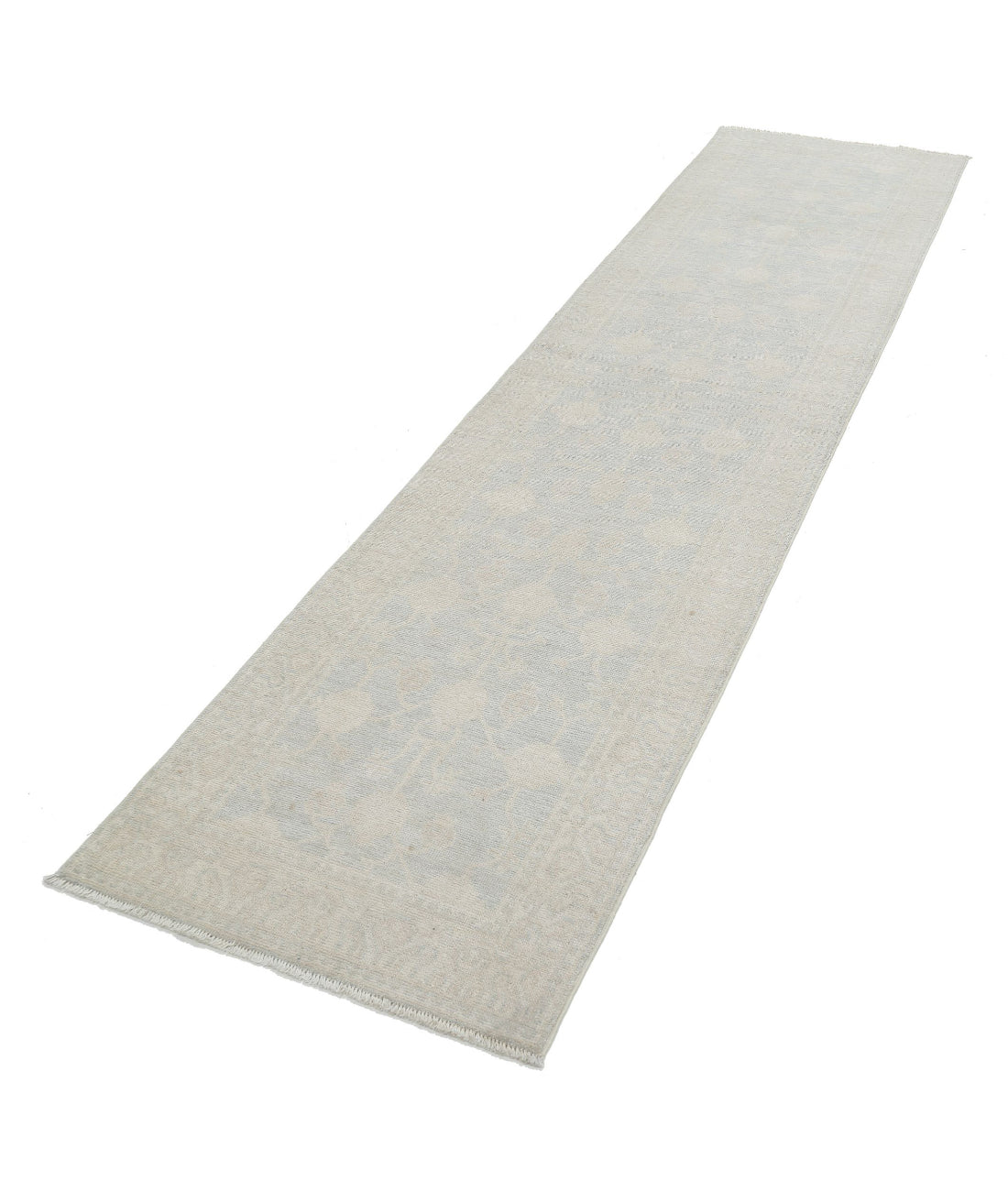 Khotan 2'5'' X 9'11'' Hand-Knotted Wool Rug 2'5'' x 9'11'' (73 X 298) / Grey / Ivory