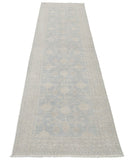 Khotan 2'5'' X 9'11'' Hand-Knotted Wool Rug 2'5'' x 9'11'' (73 X 298) / Grey / Ivory