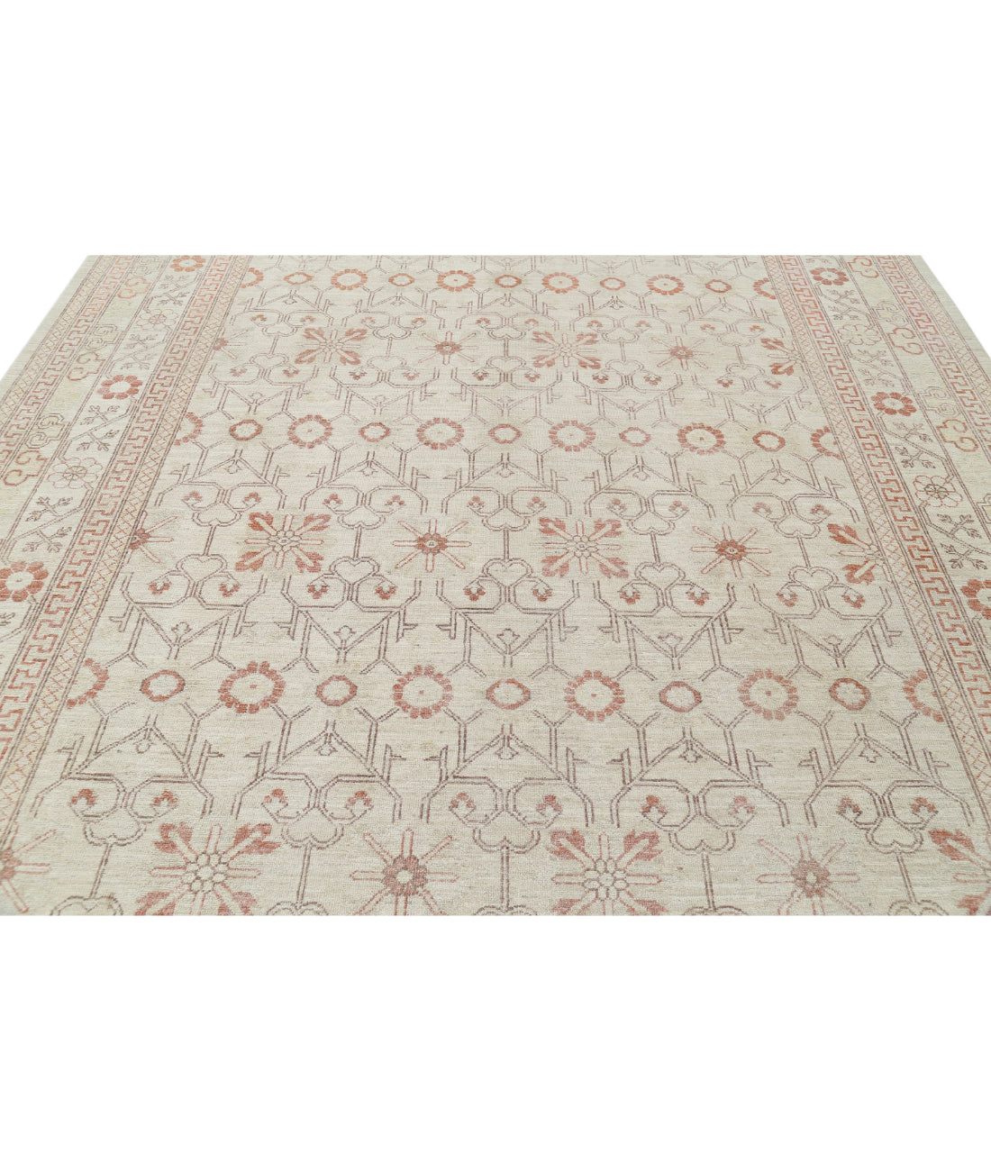 Khotan 9'0'' X 11'7'' Hand-Knotted Wool Rug 9'0'' x 11'7'' (270 X 348) / Ivory / Ivory