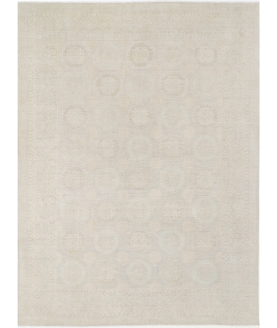 Khotan 8'10'' X 11'10'' Hand-Knotted Wool Rug 8'10'' x 11'10'' (265 X 355) / Grey / Ivory