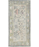 Khotan 5'5'' X 11'2'' Hand-Knotted Wool Rug 5'5'' x 11'2'' (163 X 335) / Ivory / Green