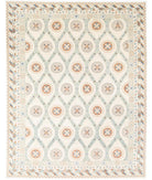 Khotan 9' 4" X 12' 0" Hand-Knotted Wool Rug 9' 4" X 12' 0" (284 X 366) / Green / Ivory