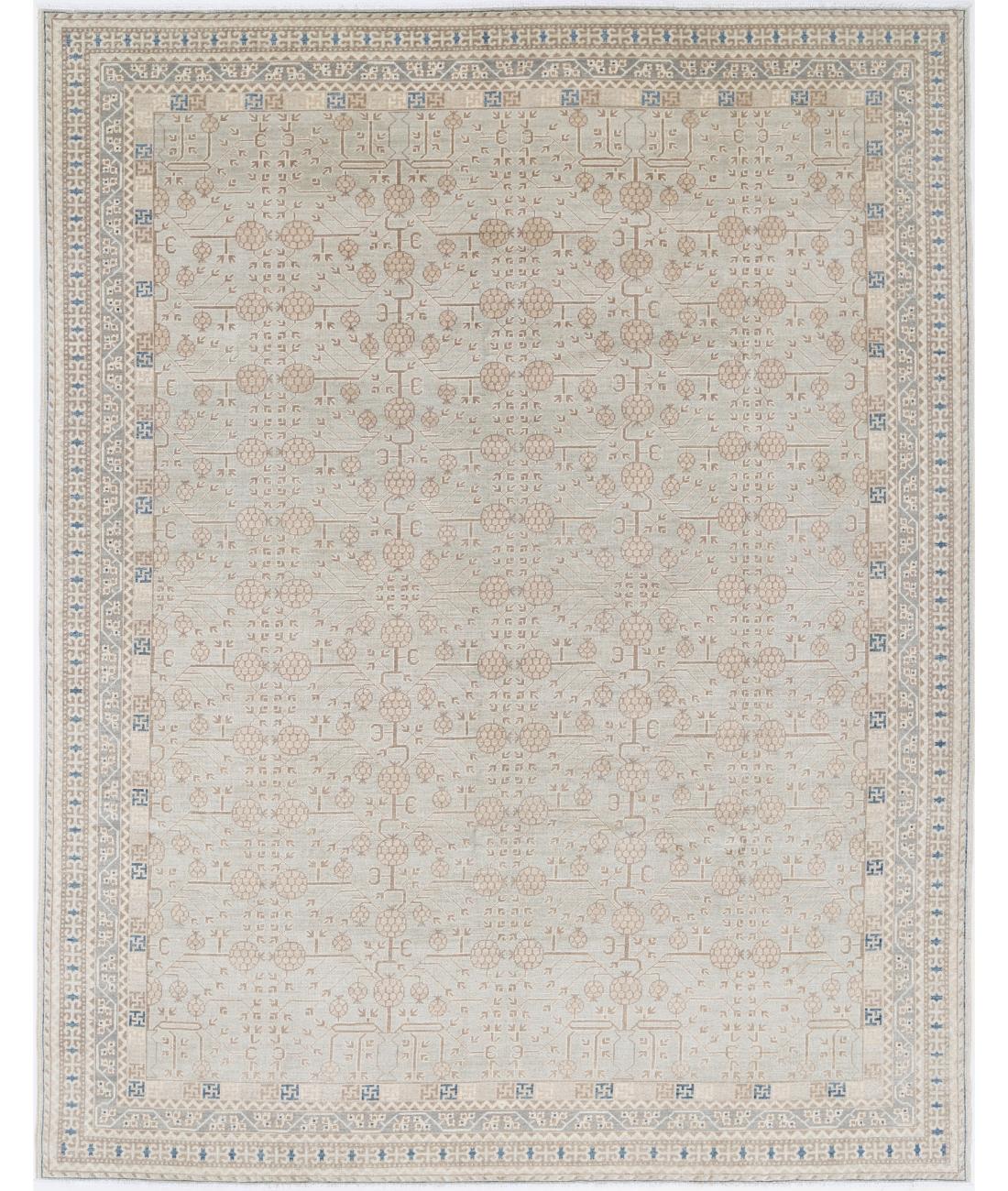 Khotan 9' 5" X 11' 11" Hand-Knotted Wool Rug 9' 5" X 11' 11" (287 X 363) / Grey / Taupe