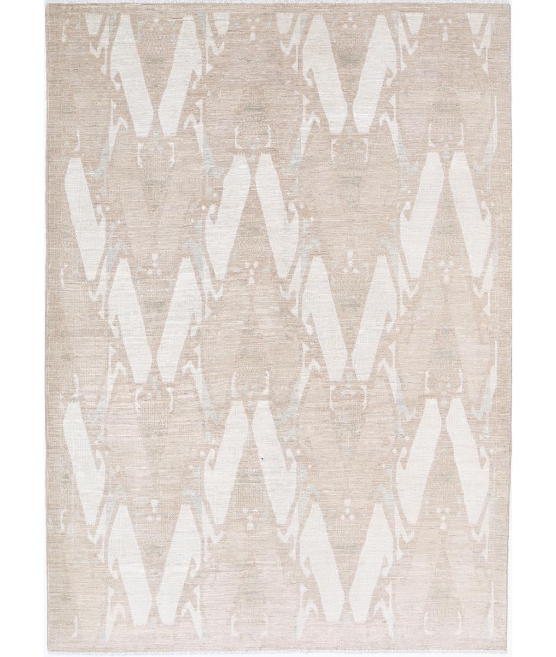 Khotan 6' 0" X 8' 9" Hand-Knotted Wool Rug 6' 0" X 8' 9" (183 X 267) / Taupe / Ivory