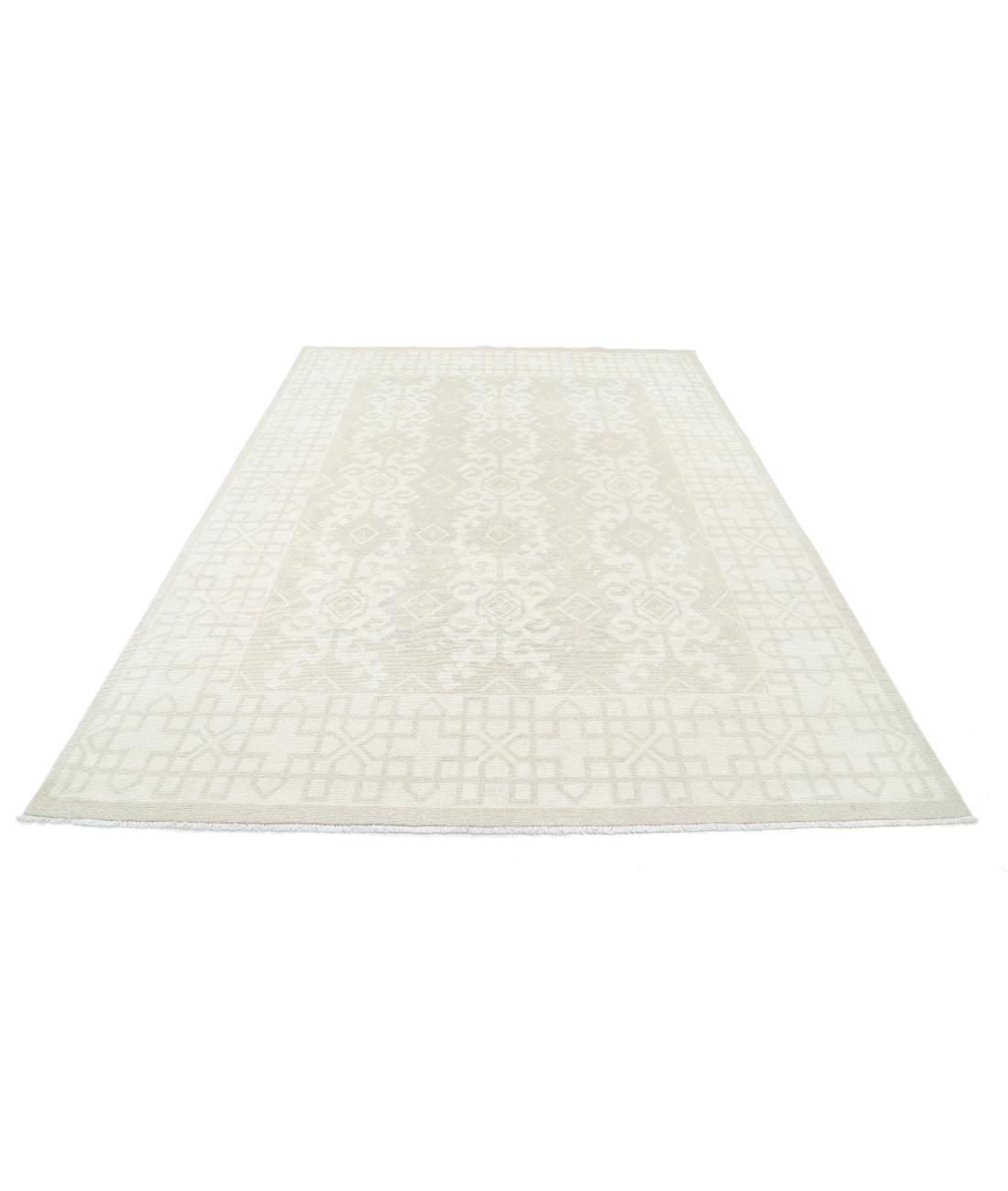 Khotan 7' 2" X 9' 11" Hand-Knotted Wool Rug 7' 2" X 9' 11" (218 X 302) / Taupe / Ivory