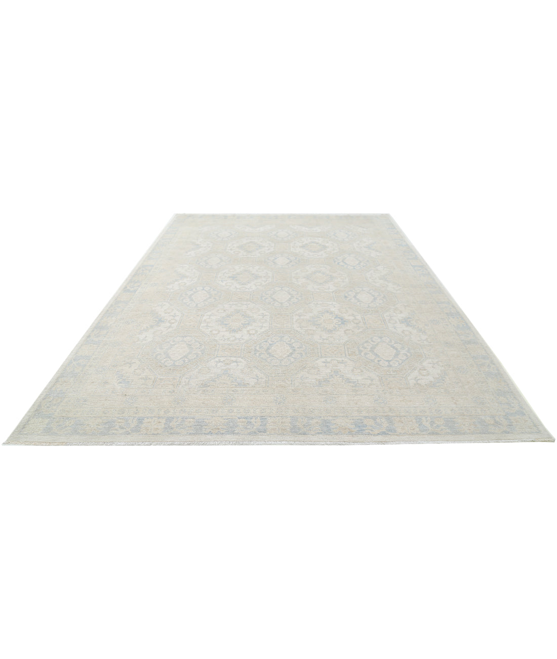 Khotan 8' 11" X 11' 10" Hand-Knotted Wool Rug 8' 11" X 11' 10" (272 X 361) / Ivory / Blue