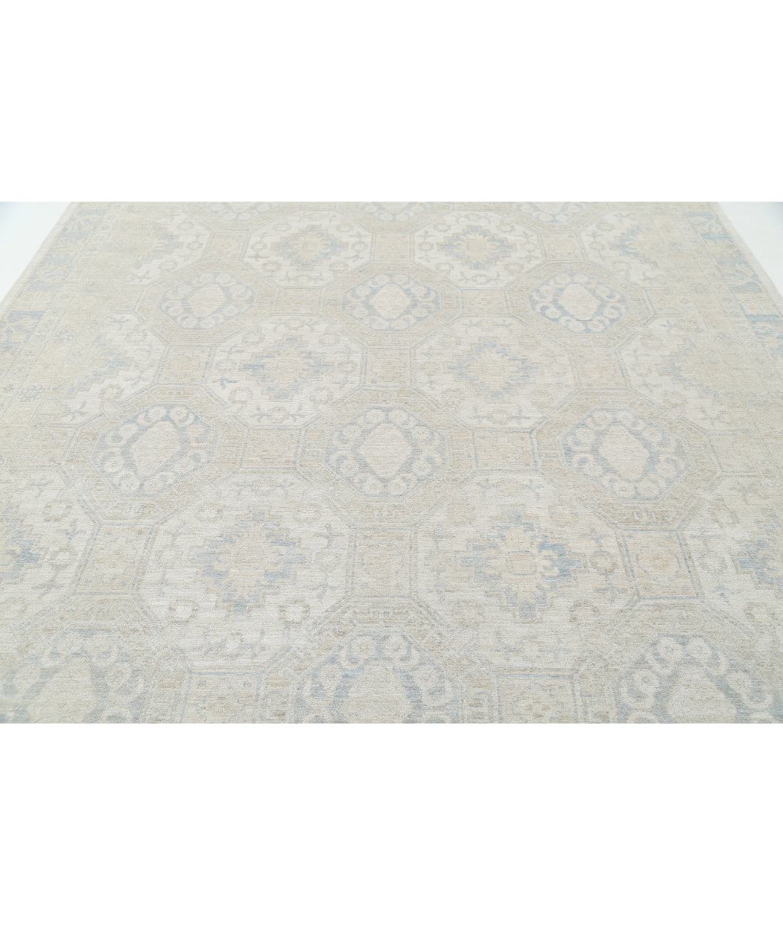 Khotan 8' 11" X 11' 10" Hand-Knotted Wool Rug 8' 11" X 11' 10" (272 X 361) / Ivory / Blue