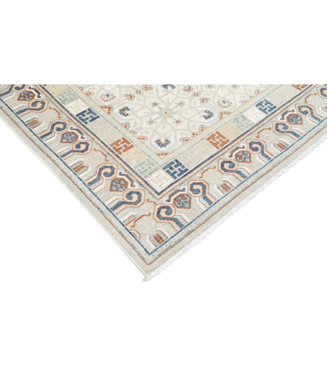 Khotan 9' 1" X 12' 7" Hand-Knotted Wool Rug 9' 1" X 12' 7" (277 X 384) / Grey / Blue