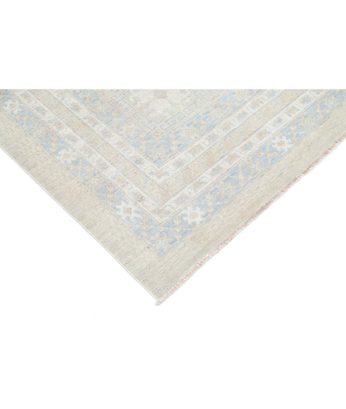 Hand Knotted Khotan Wool Rug 7' 10" X 10' 3" 7' 10" X 10' 3" (239 X 312) / Ivory / Brown