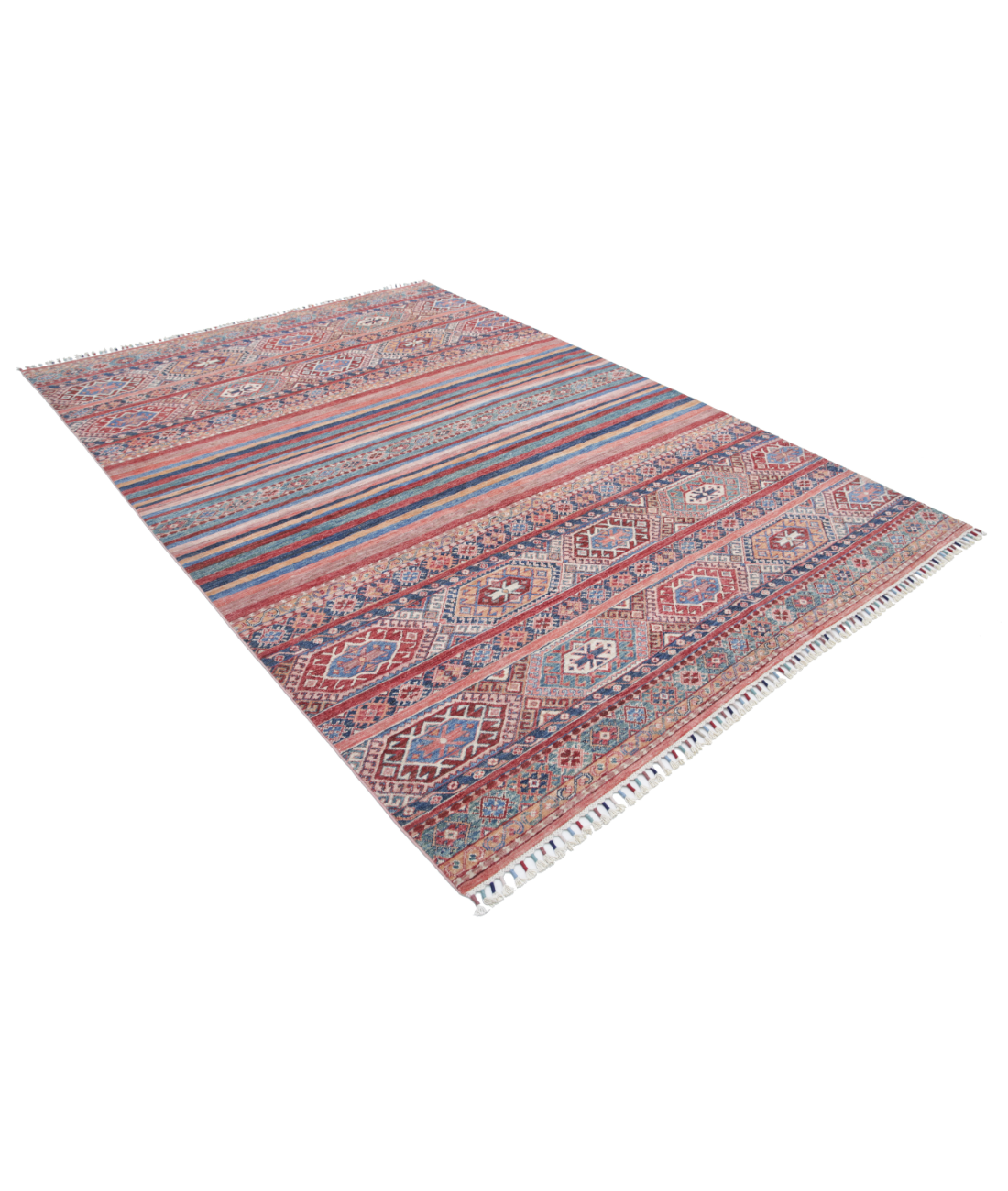Hand Knotted Khurjeen Wool Rug 6' 8" X 9' 7" 6' 8" X 9' 7" (203 X 292) / Multi / Multi