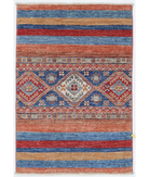 Hand Knotted Khurjeen Wool Rug - 2'0'' x 2'10'' 2' 0" X 2' 10" ( 61 X 86 ) / Multi / Blue