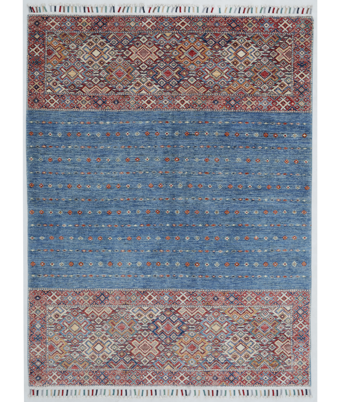Hand Knotted Khurjeen Wool Rug 5' 0" X 6' 7" 5' 0" X 6' 7" (152 X 201) / Multi / Blue